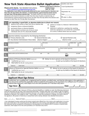 New York State Absentee Ballot Application