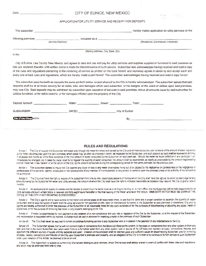 City of Eunice Utility Service Application