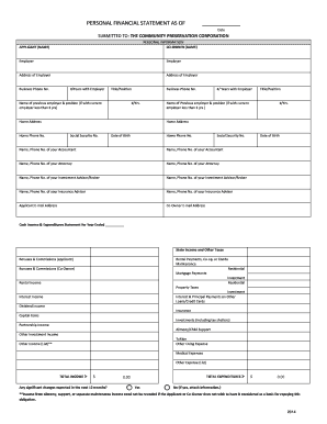 Personal Financial Statement