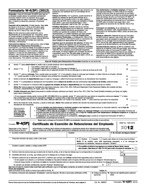 Formulario W-4(SP) (2012)