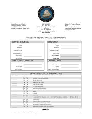 Fire Alarm Inspection and Testing Form