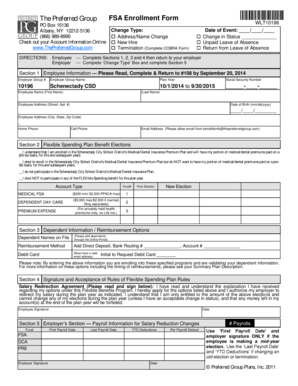 Preferred Group FSA Enrollment Form