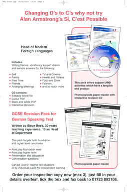 GCSE German Speaking Test Revision Pack