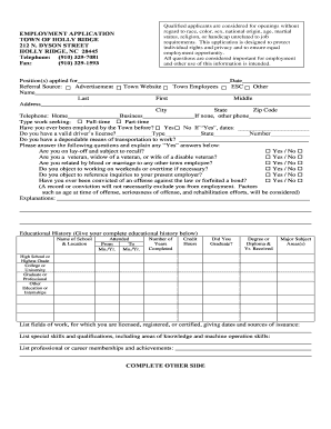 Employment Application Form