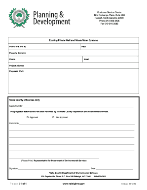 Wake County Septic Permit Application