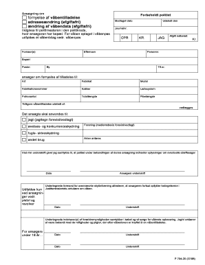 Denmark Firearm License Renewal Application