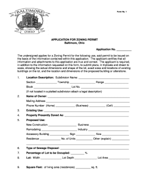 Application for Zoning Permit