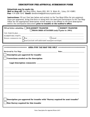 Description Pre-Approval Submission Form