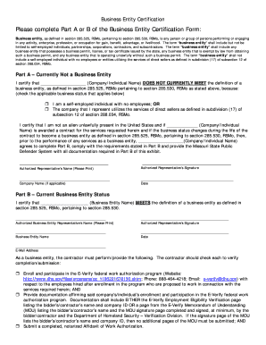 Missouri Business Entity Certification Form