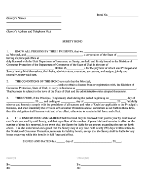 Utah Business License Surety Bond