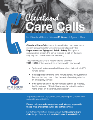 Cleveland Care Calls Application Form