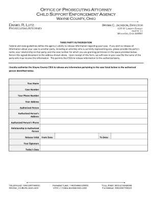Child Support Enforcement Authorization Form