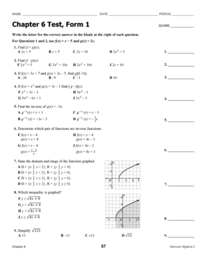 Chapter 6 Algebra Test Form 1