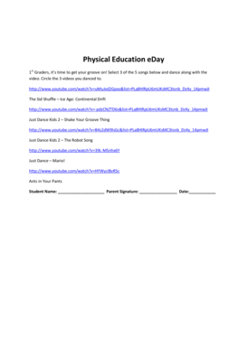 Physical Education Dance Activity Form