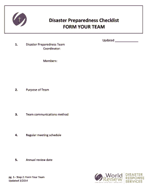 Disaster Preparedness Checklist