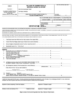 Garrettsville Individual Income Tax Return