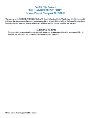 Euclid City Schools Title I Agreement Form