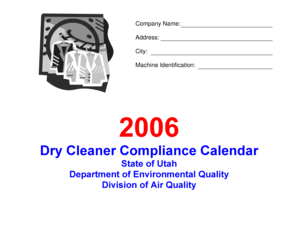 Utah Dry Cleaner Compliance Calendar