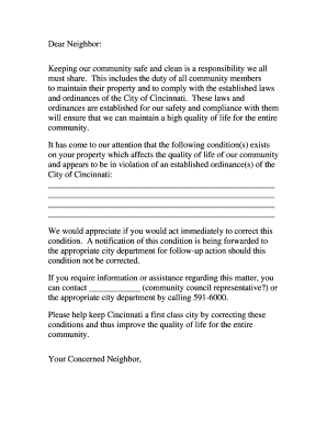 Neighborhood Violation Notice