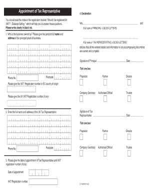 Appointment of Tax Representative
