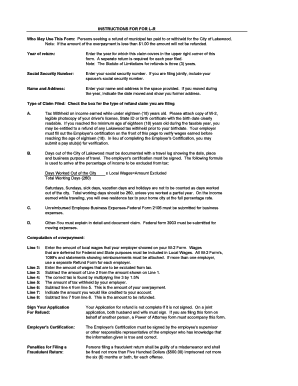 Lakewood Municipal Tax Refund Form