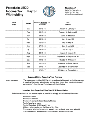 Ohio Municipal Income Tax Withholding Form