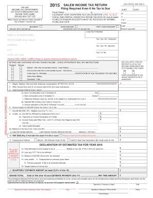 City of Salem Income Tax Return