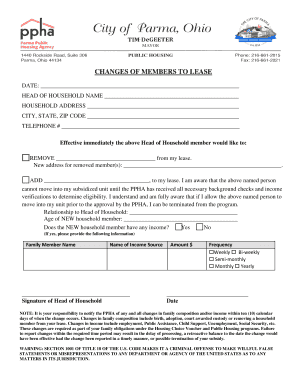 Changes of Members to Lease