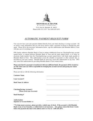 Automatic Payment Request Form