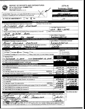 Indiana Political Committee Financial Report