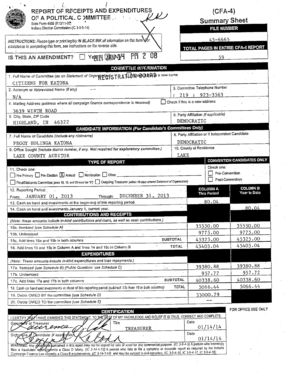 Indiana Campaign Finance Report Form 4606