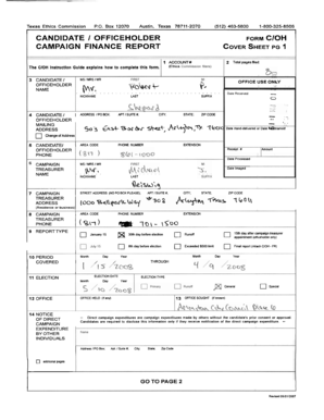 Texas Ethics Commission Campaign Finance Report