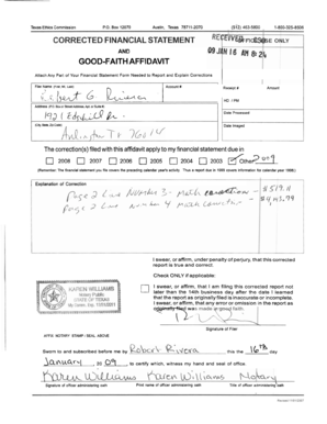 Texas Ethics Commission Good-Faith Affidavit