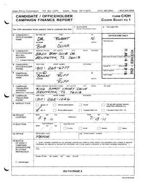 Texas Campaign Finance Report