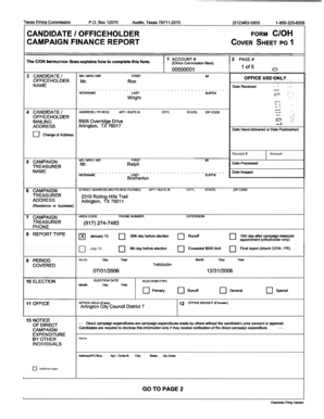 Texas Ethics Commission Campaign Finance Report