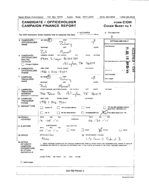 Texas Campaign Finance Report