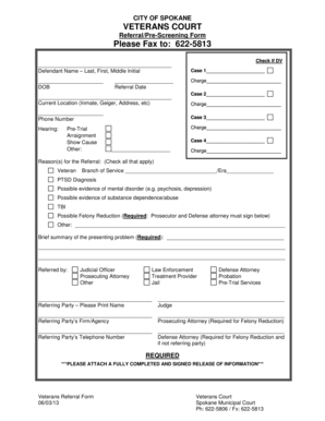 Fillable Online Veterans Court Referral Court forms Fax Email Print Fillable Online Veterans Court Referral Court forms Fax Email Print