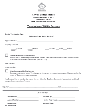 Termination of Utility Services