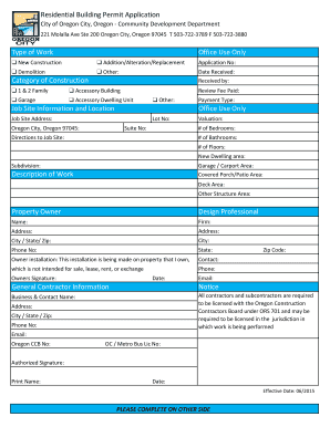 Residential Building Permit Application