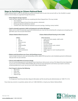 Citizens National Bank Switch Kit