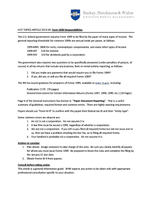 Form 1099 Responsibilities