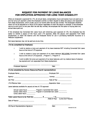Request for Payment of Leave Balances