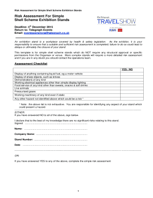 Risk Assessment for Exhibition Stands