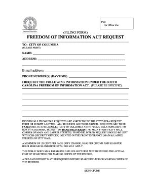 Freedom of Information Act Request Form