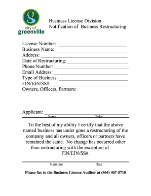 Business Restructuring Notification