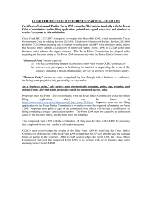 Texas Ethics Commission Form 1295