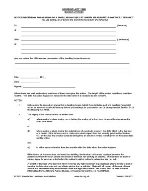 Section 21 Notice for Possession