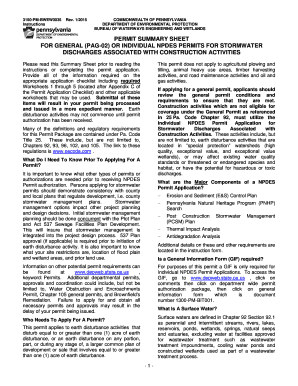 Pennsylvania NPDES Permit Summary Sheet