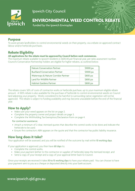 Ipswich Environmental Weed Control Rebate Application
