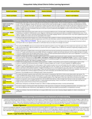 Snoqualmie Valley School District Online Learning Agreement